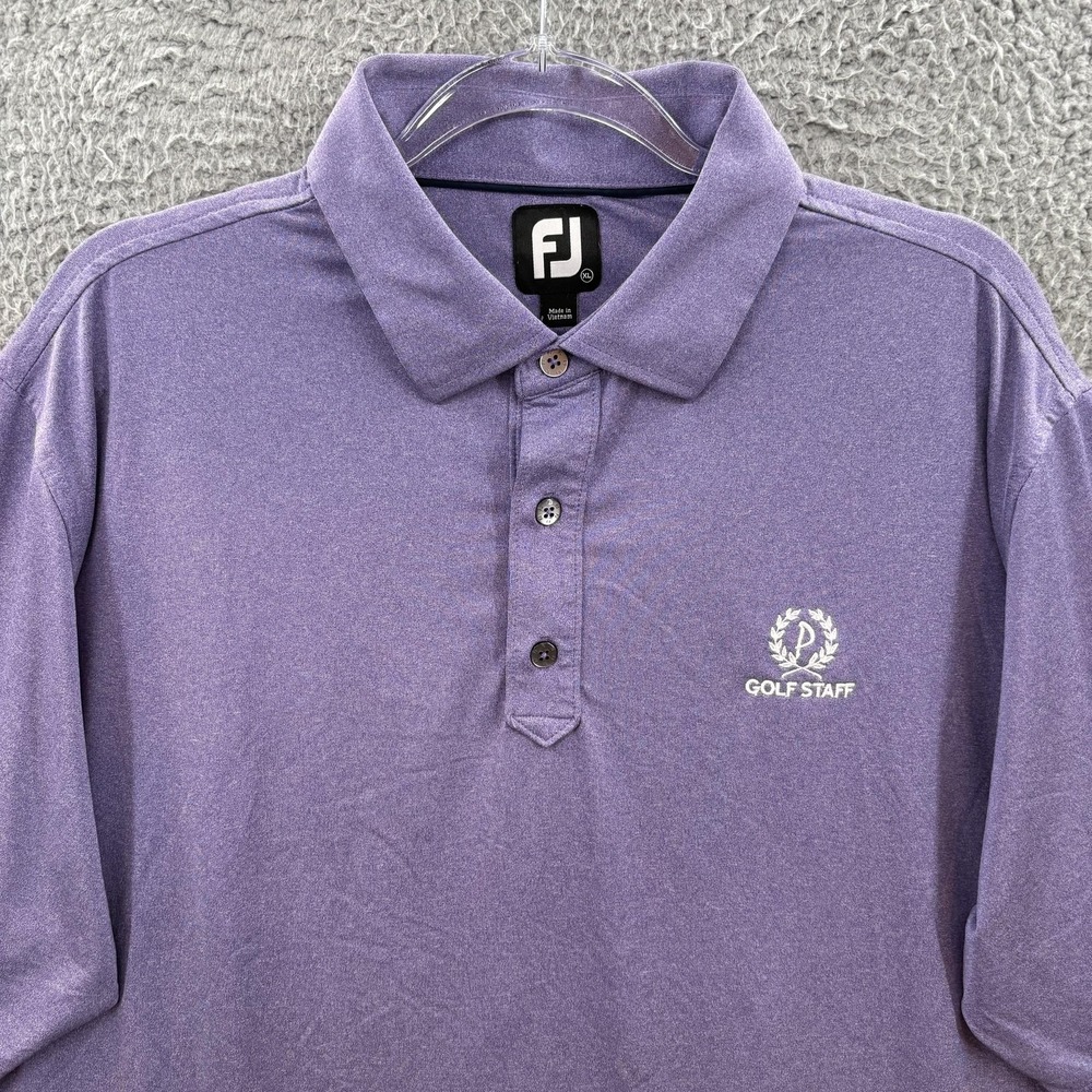 FootJoy Polo Shirt Men Extra Large Purple White Golf Performance Golfer Adult XL